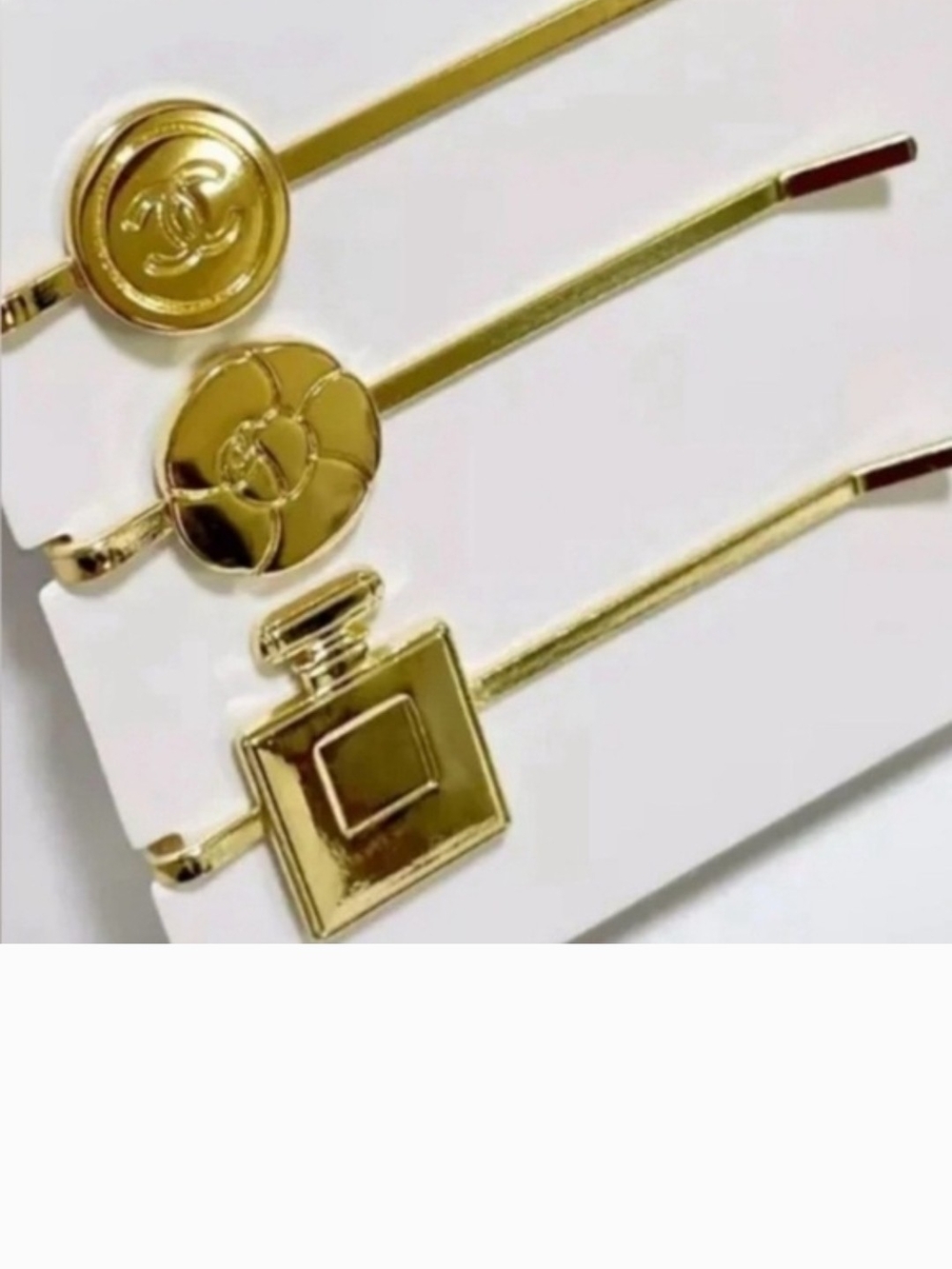 Gold Hair Pin Set with Logo Motifs - GWP